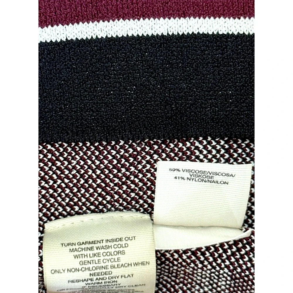 RACHEL ROY Striped Knit Pencil Skirt Midi Boho Y2K Coquette Black Red